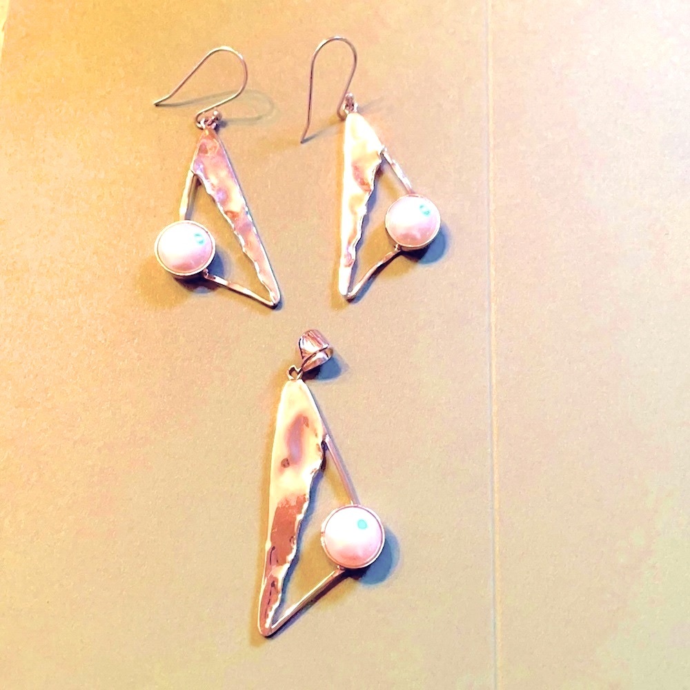 Sterling silver Earrings necklace set